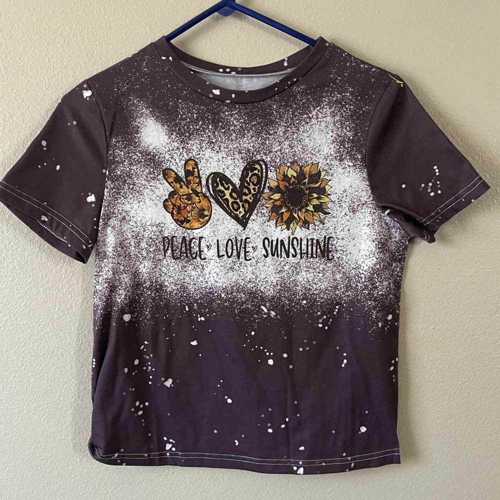 Bleached Cropped Tee 🌻Peace.Love.Sunshine🌻